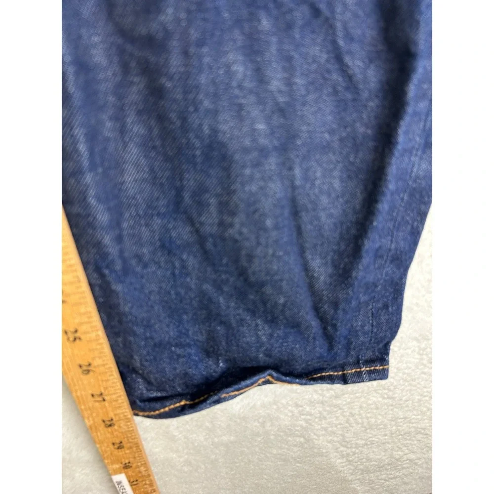 Levi's 501 Selvedge Straight Leg Jeans Mens 30x30 Navy Blue Button Fly (28x28)